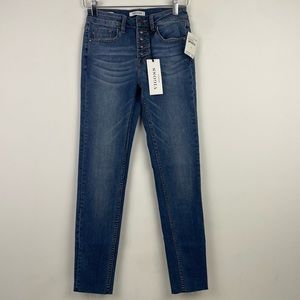 NWT Vigoss Ace Skinny Button Fly Raw Hem Jeans Size 24